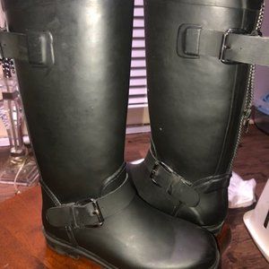 Justice sz 2 Black Rubber Rain Boots